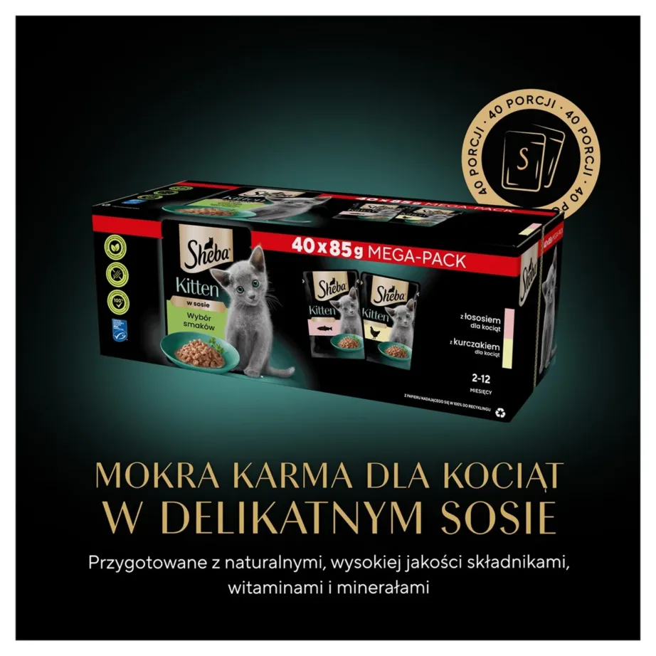 Sheba Nature’s Collection Kitten kana 40x85g gluteenivaba märgtoit kassipoegadele – 8