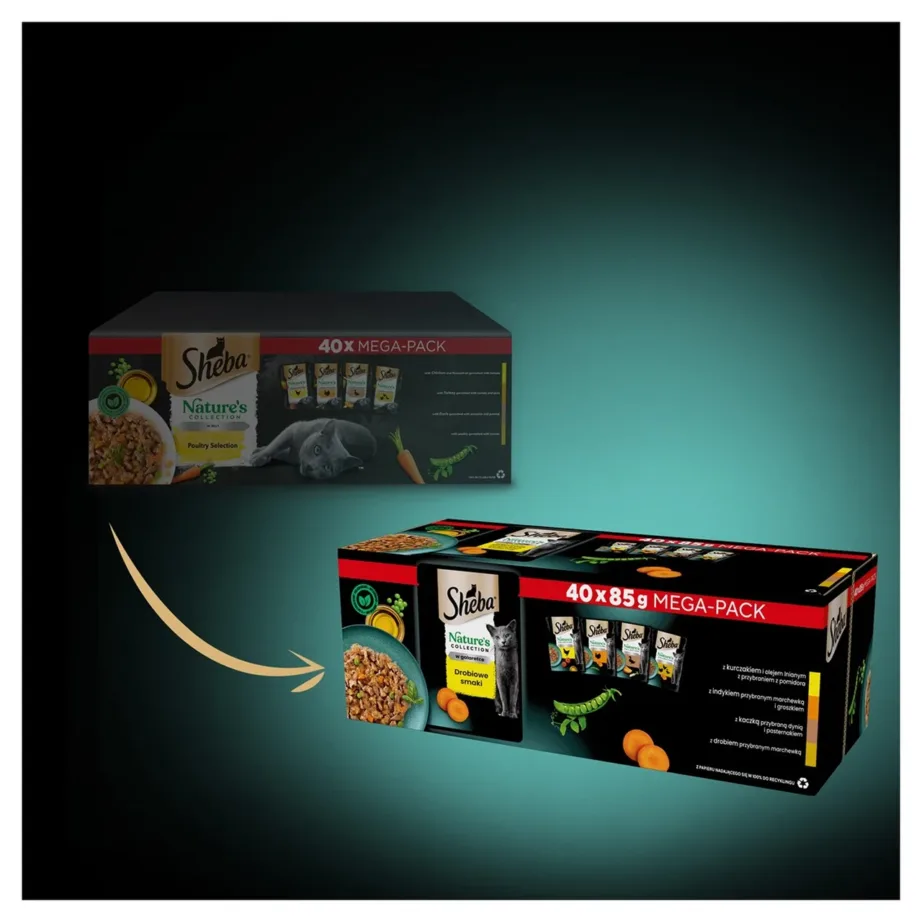 Sheba Nature’s Collection 40 x 85g linnulihamaitseline teraviljavaba märgtoit täiskasvanud kassidele – 4