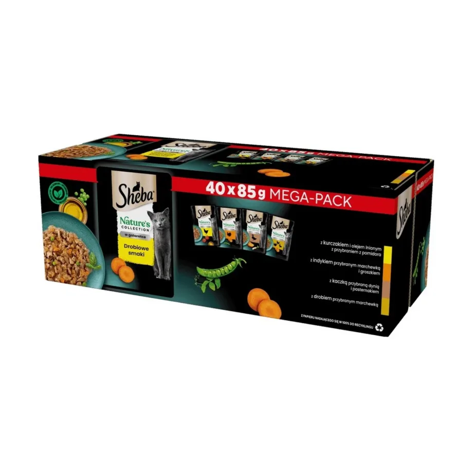 Sheba Nature’s Collection 40 x 85g linnulihamaitseline teraviljavaba märgtoit täiskasvanud kassidele
