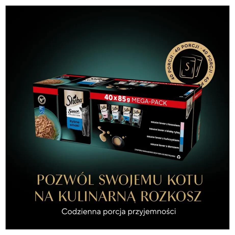 Sheba Nature’s Collection 3,4 kg teraviljavaba märgtoidu assortii täiskasvanud kassidele, 40x85g, linnu- ja kalamaitseline – 2