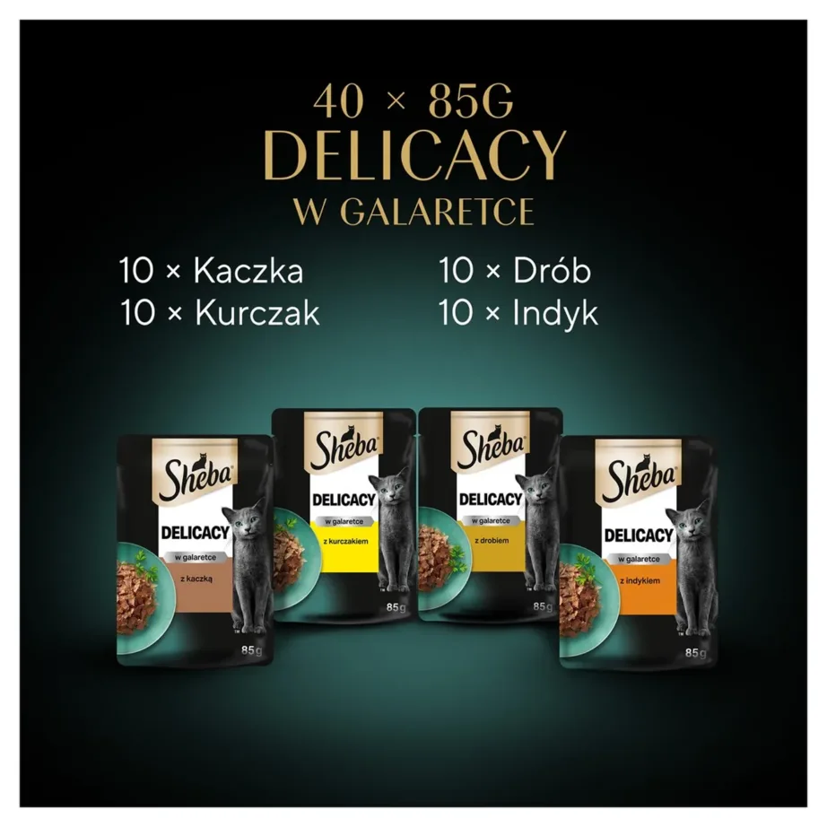 Sheba Delicacy Drobiowe 40x85g linnuliha märgtoit täiskasvanud kassile, teravilja- ja gluteenivaba, 3,4 kg – 8