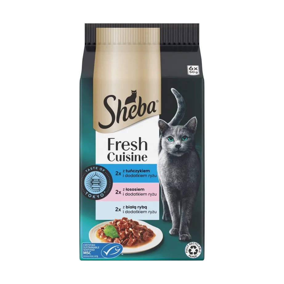 Sheba Mini Fresh Cuisine Taste of Tokyo 6×50 g märgtoit täiskasvanud kassidele