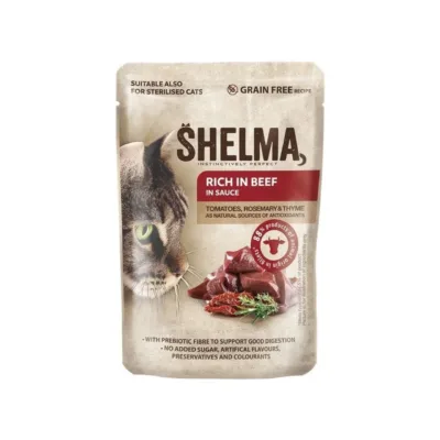 veiseliha märgtoit kassile SHELMA 85g teraviljavaba