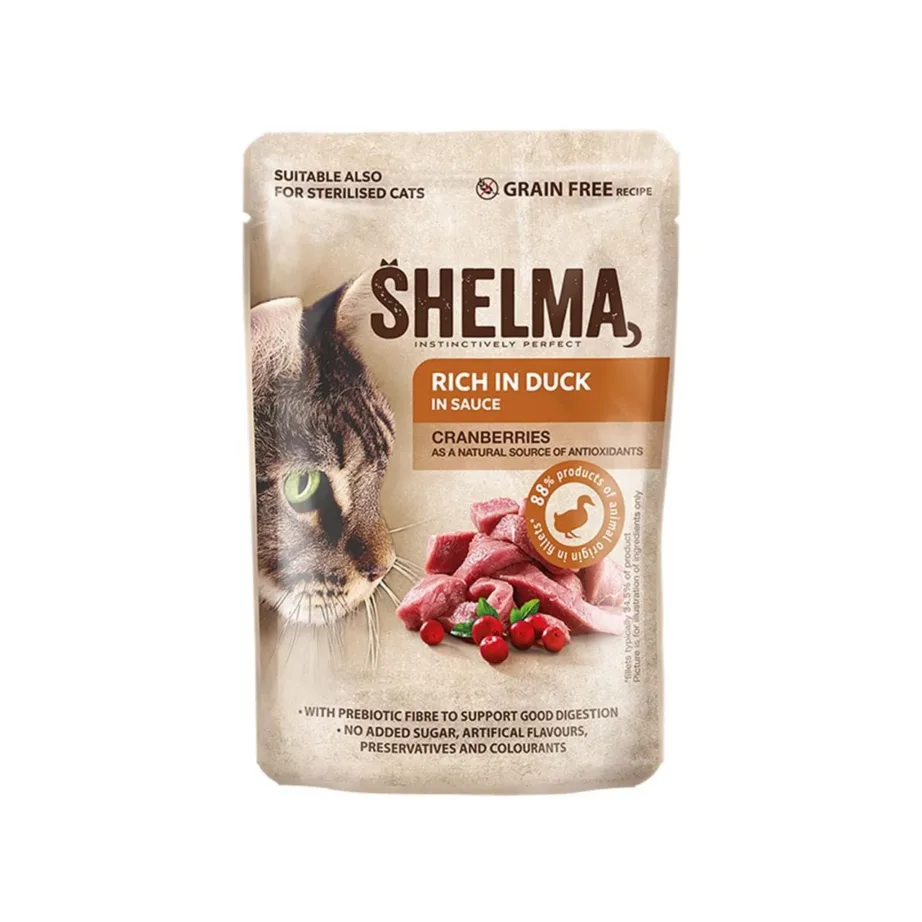 Shelma 4x85g teraviljavaba täissööt kassidele mitme maitsega märgtoit – 2