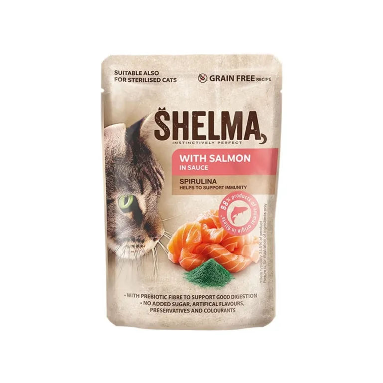 Shelma teraviljavaba kasside märgtoit lõhe ja spirulinaga