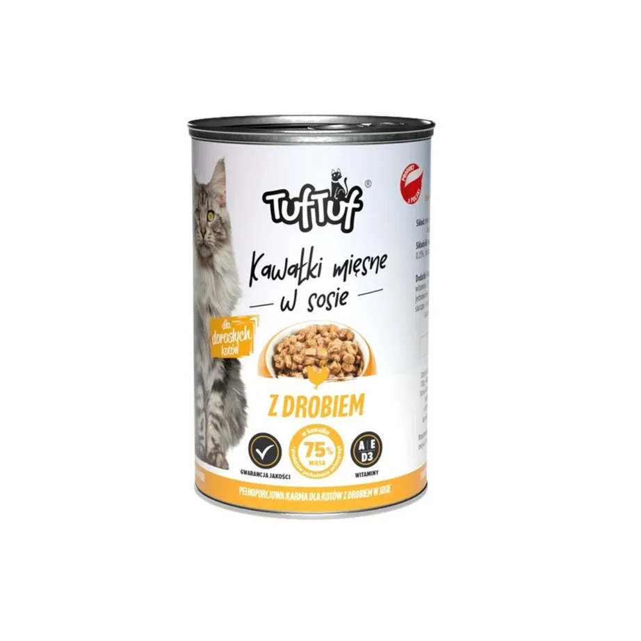 TufTuf linnulihaga märg kassitoit 415g konservpurk