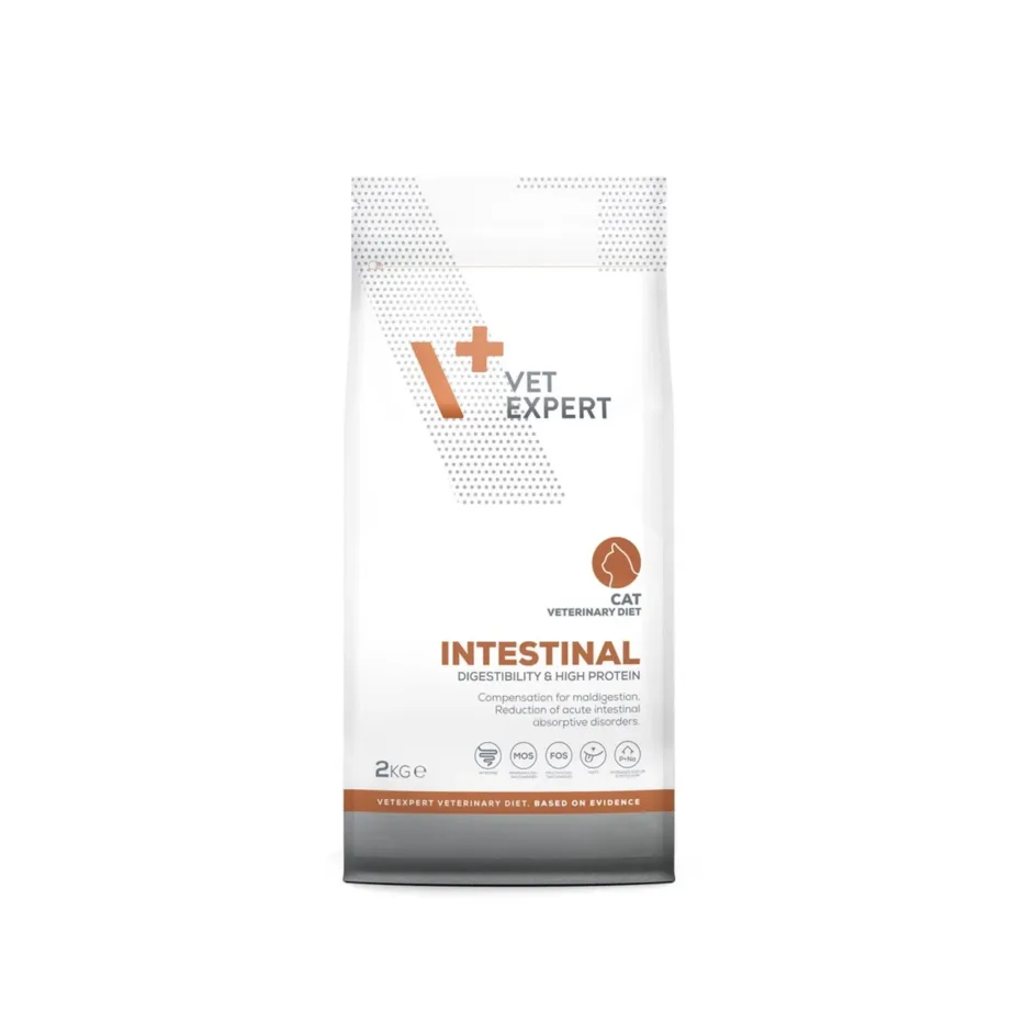 VetExpert Veterinary Diet Intestinal Cat 2 kg teravilja- ja gluteenivaba veterinaarne kuivtoit maksa- ja kõhunäärmevaevustega kassidele – 2