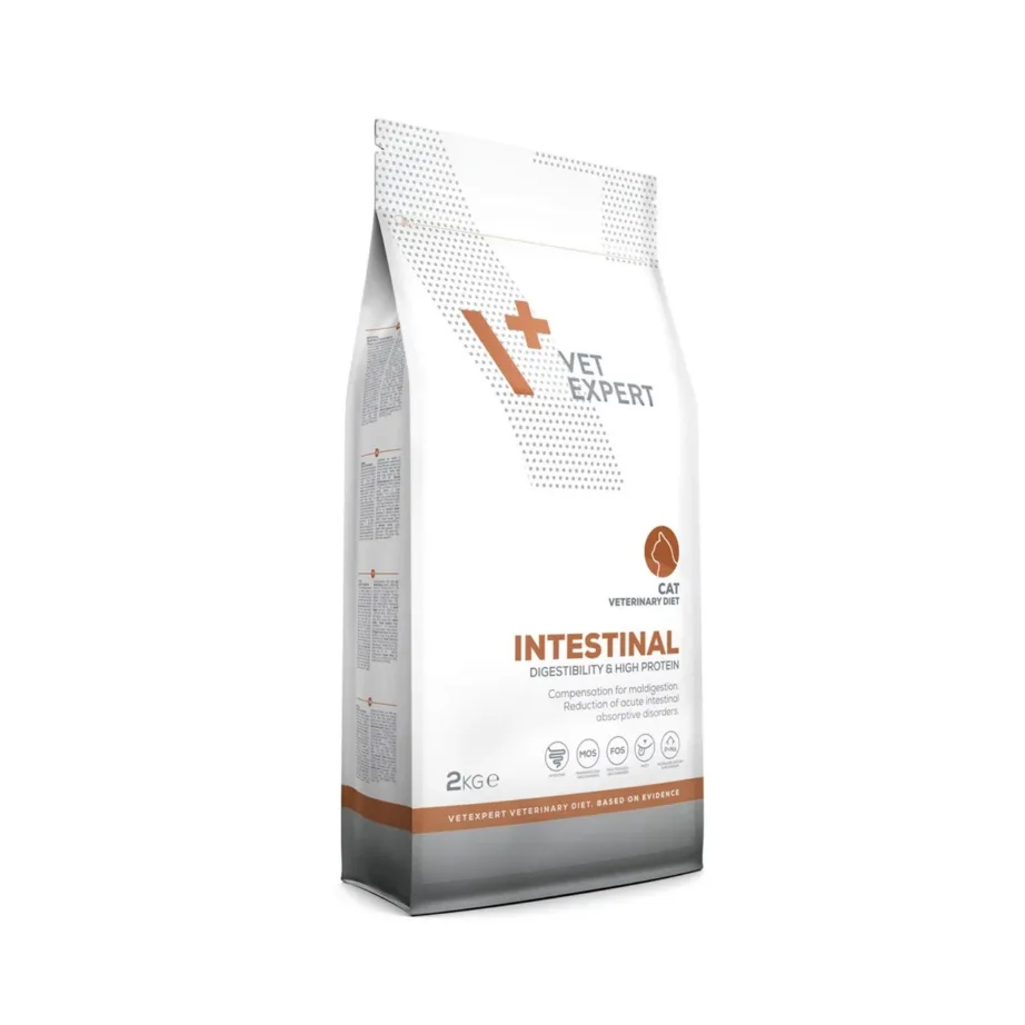 VetExpert Veterinary Diet Intestinal Cat 2 kg teravilja- ja gluteenivaba veterinaarne kuivtoit maksa- ja kõhunäärmevaevustega kassidele – 3