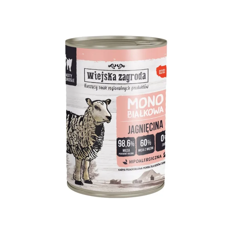 Wiejska Zagroda lambalihaga märg kassitoit 400g konserv