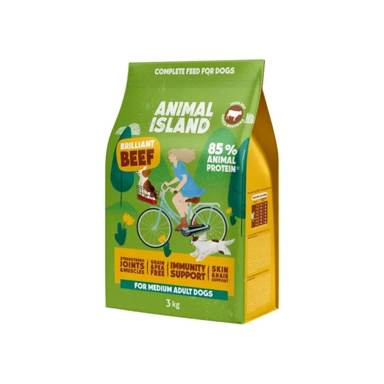 veiselihaga gluteenivaba koeratoit 3kg ANIMAL ISLAND esikülg