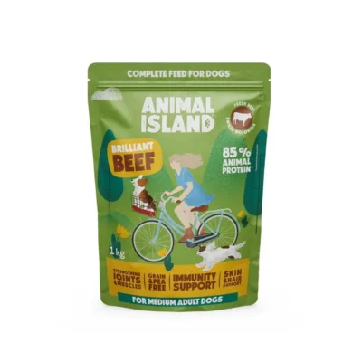 veiseliha kuivtoit keskmisele koerale 1 kg ANIMAL ISLAND