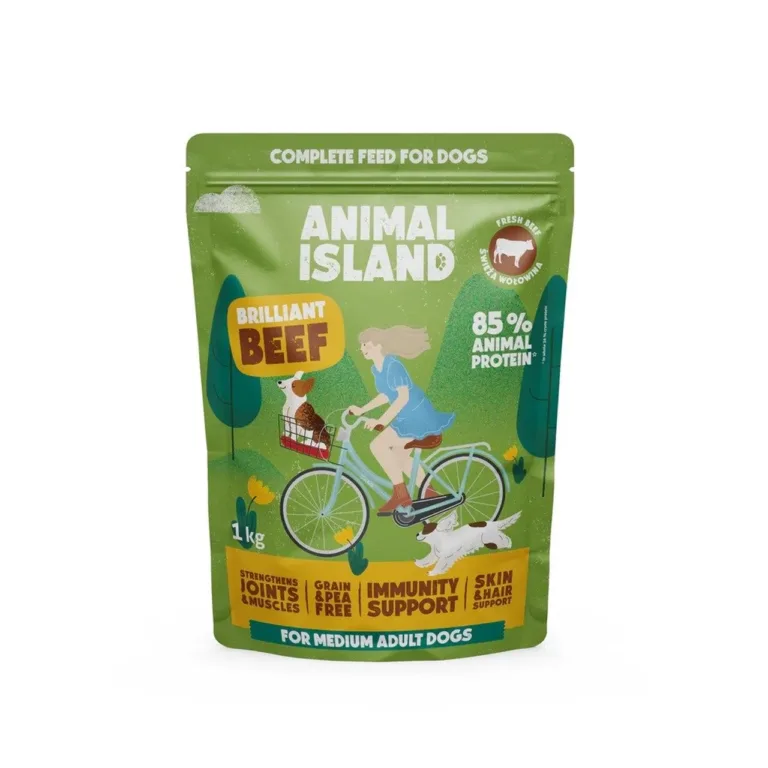 veiseliha kuivtoit keskmisele koerale 1 kg ANIMAL ISLAND