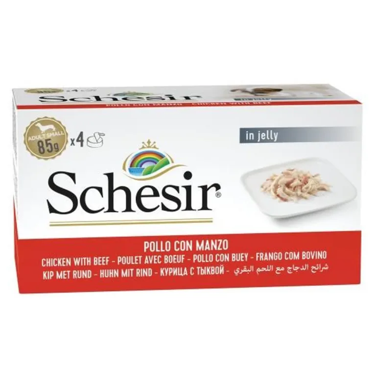Schesir kana-ja veiselihaga koeratoit purgis 4x85g pakend