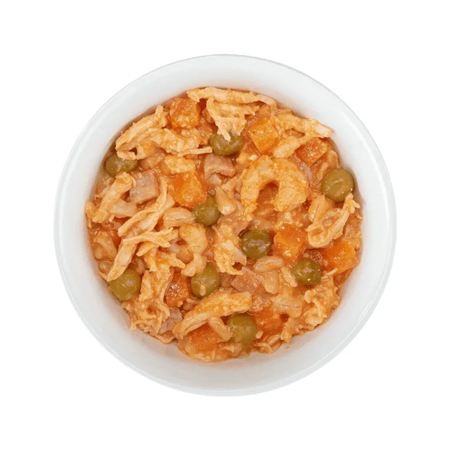 kana paella märgtoit koertele kausis Schesir 150g
