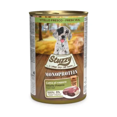 Stuzzy Puppy vasikaliha monoproteiin märgtoidu purk
