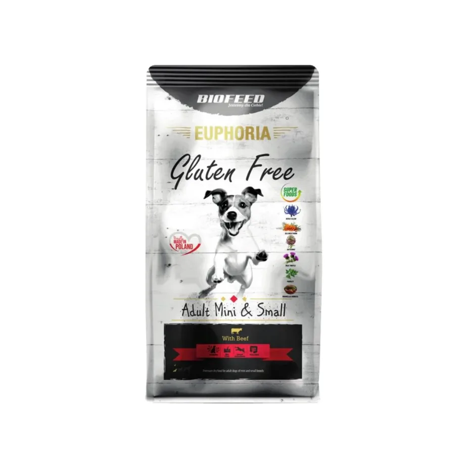 BIOFEED Euphoria 12 kg gluteenivaba veiselihaga kuivtoit täiskasvanud väikest tõugu koertele