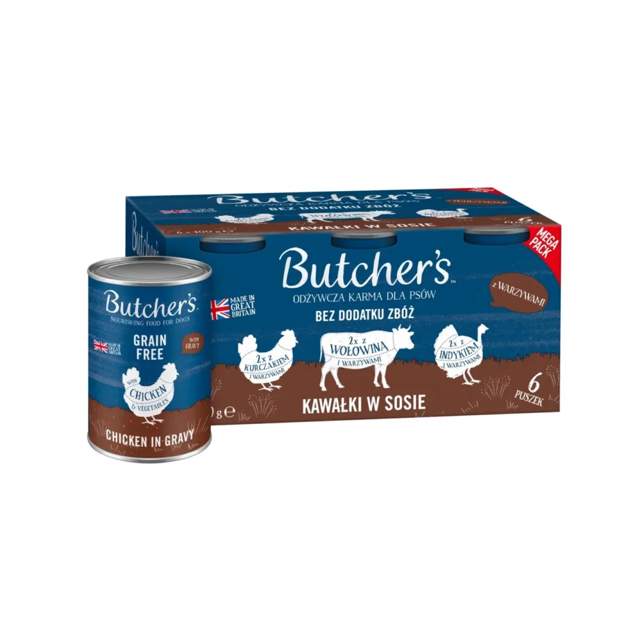 Butcher’s Original 6 x 400g märgsegatoit köögiviljadega, kanamaitseline, täiskasvanud koertele, gluteeni- ja teraviljavaba