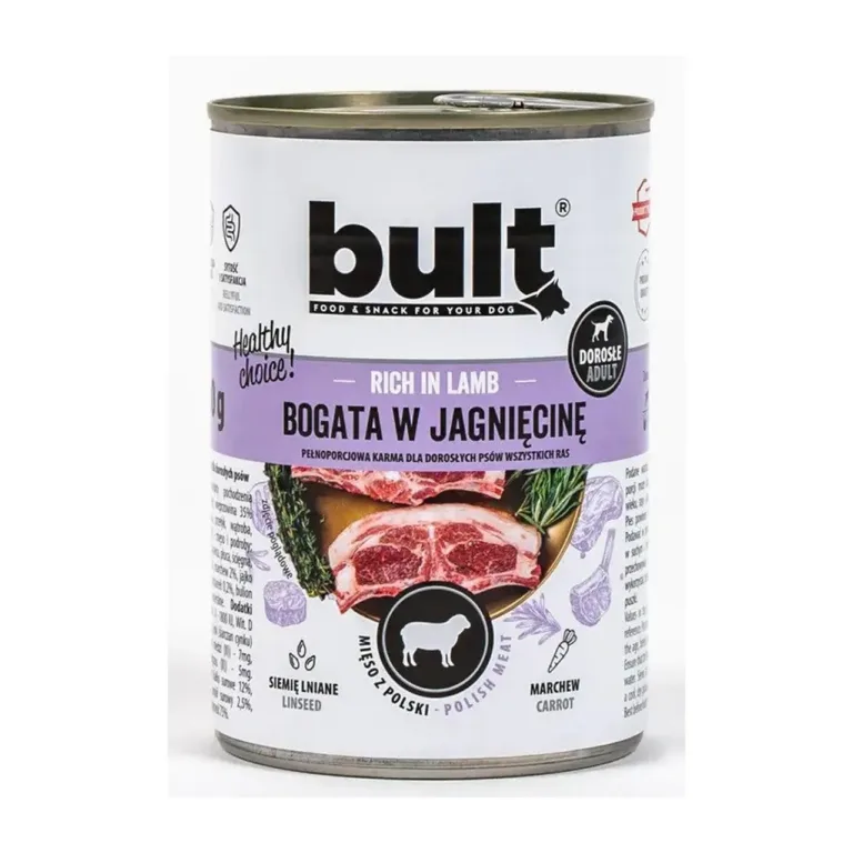 Bult lambaliha märgtoit koertele 800g konservi eesvaade