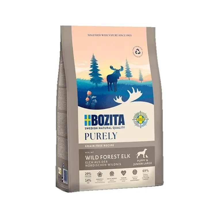 gluteenivaba kutsikate kuivtoit põdralihaga Bozita Purely Junior Large Elk 2,5kg