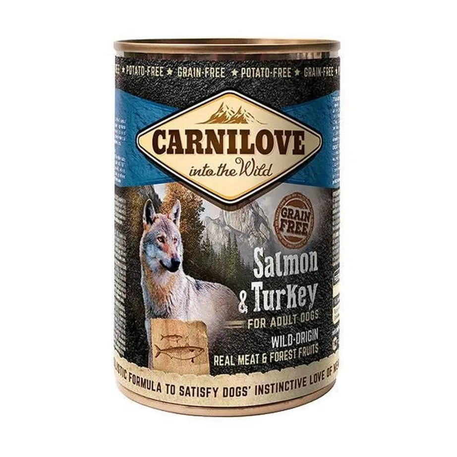 Carnilove Into the Wild lõhe ja kalkuniga 400 g teraviljavaba märgtoit täiskasvanud koertele