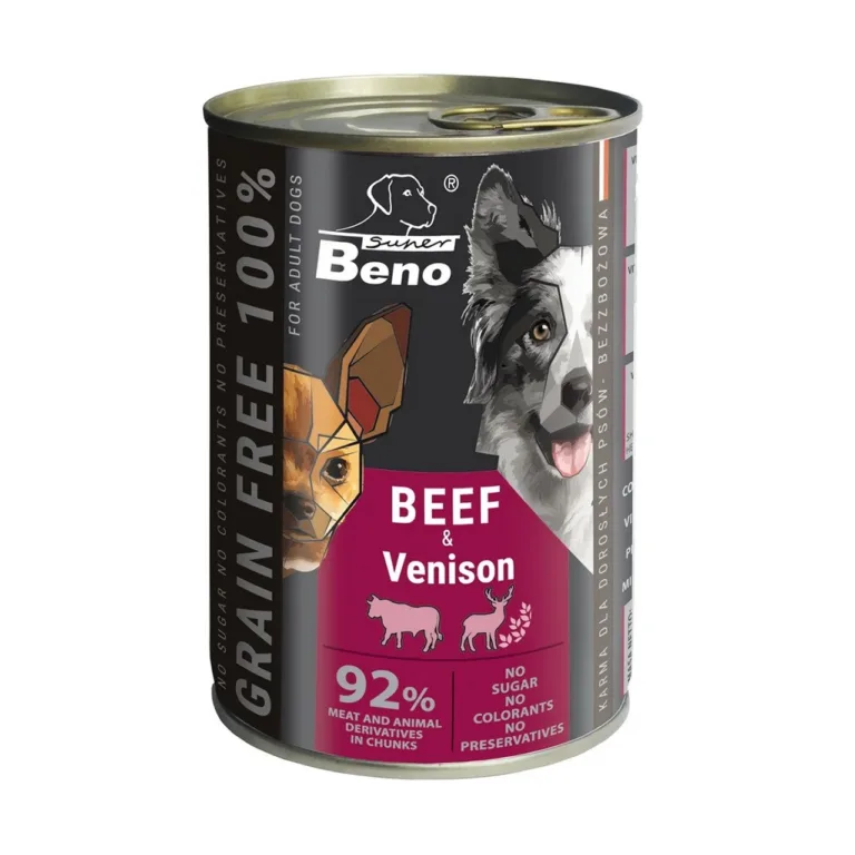 veiseliha ja hirveliha märgtoit koertele, Certech Super Beno 415g purk