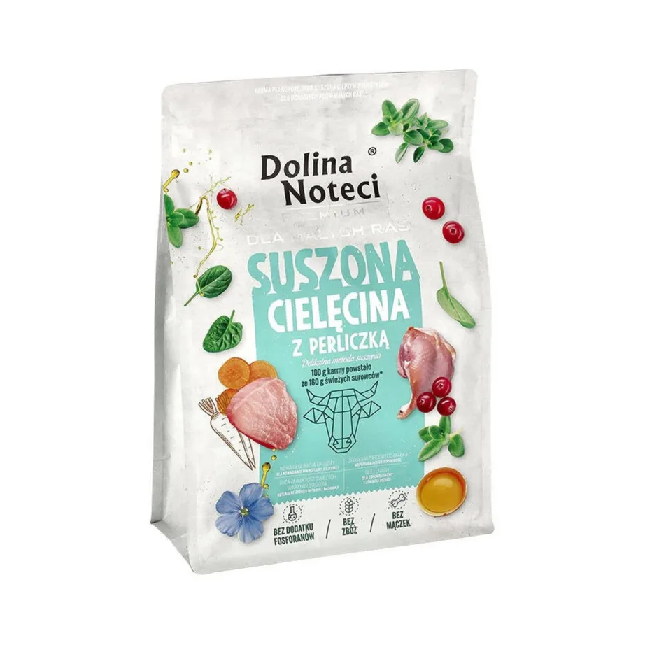 Dolina Noteci Premium 3 kg veiselihaga teraviljavaba kuivtoit väikest tõugu täiskasvanud koertele