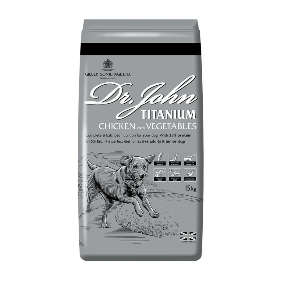 Dr. John Titanium kanaga kuivtoit aktiivsele koerale 15kg pakk