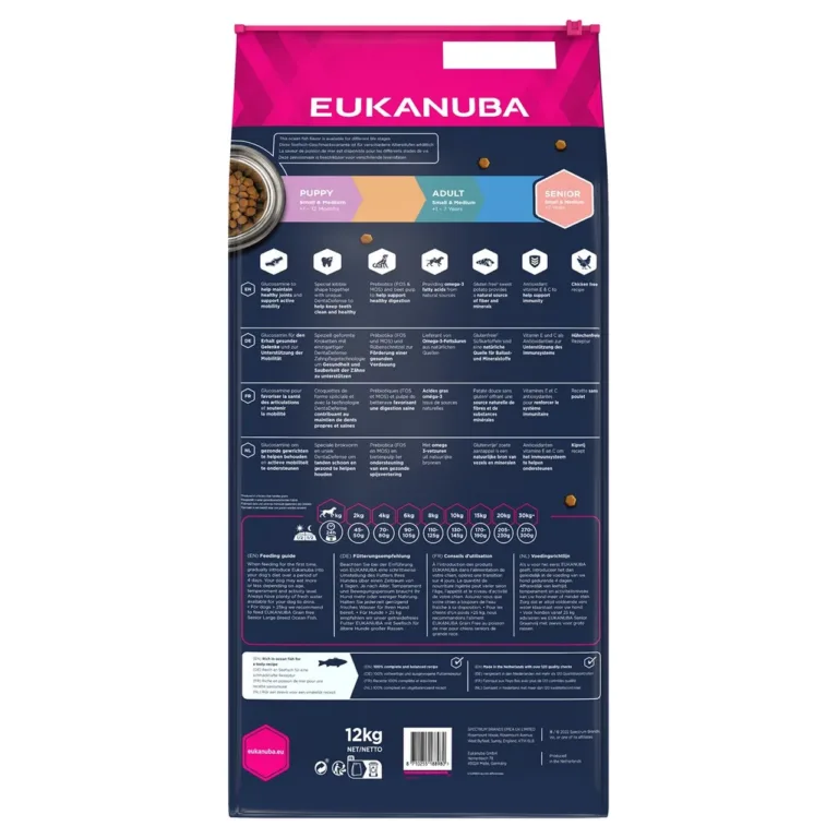 EUKANUBA gluteenivaba kala koeratoit seniorile info ja graanulid