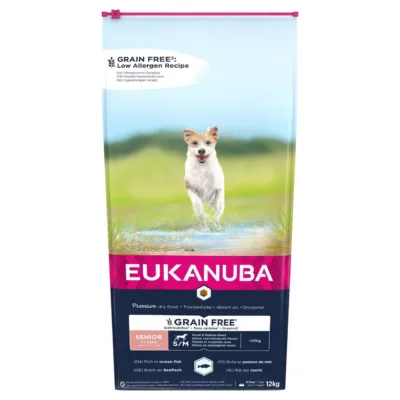 EUKANUBA gluteenivaba kala koeratoit seniorile 12 kg eesvaade