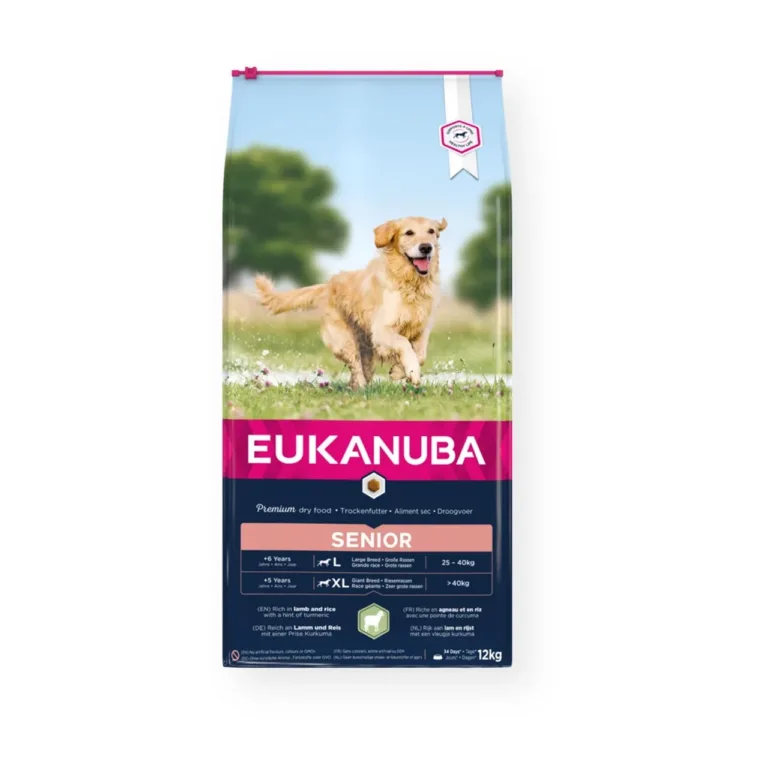 Eukanuba lambalihaga kuivtoit eakale suurele koerale 12 kg kott