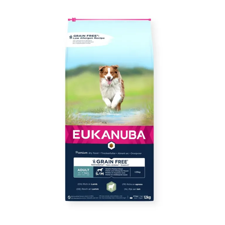 Eukanuba Grain Free 12kg lambaga kuivtoit esikülg