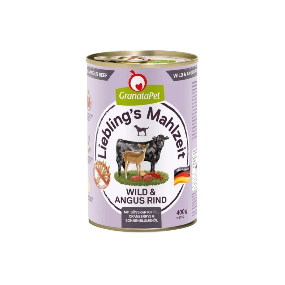 GranataPet Liebling’s Mahlzeit 800g märgtoit täiskasvanud koertele, hirve- ja angusveiselihaga, teraviljavaba