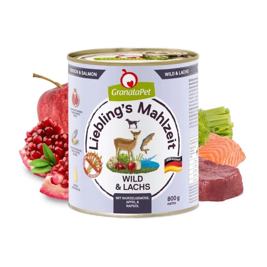 Ulukilihaga koerte märgtoit GranataPet 800g purk ja koostisosad