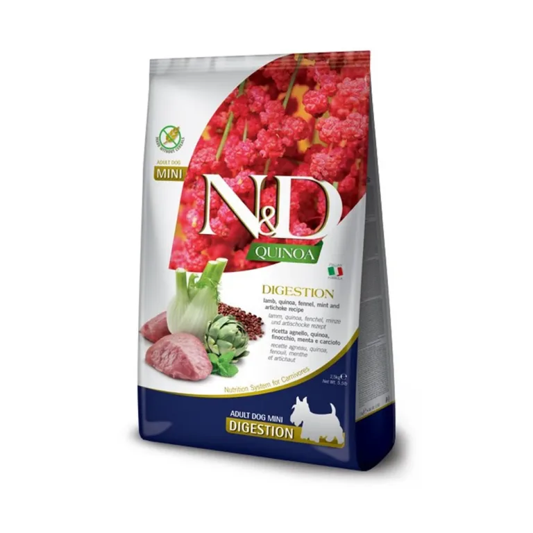 Farmina N&D Quinoa Digestion lambalihaga kuivtoit väikestele koertele pakend