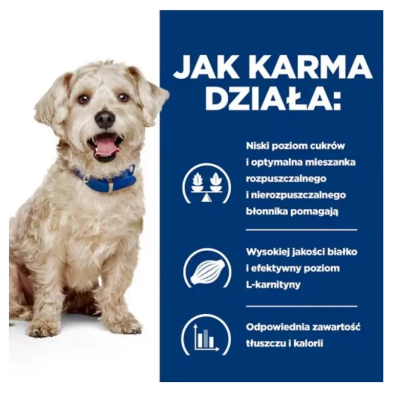 Kana diabeedi koeratoit 370g Hill’s Prescription Diet infograafik ja koer