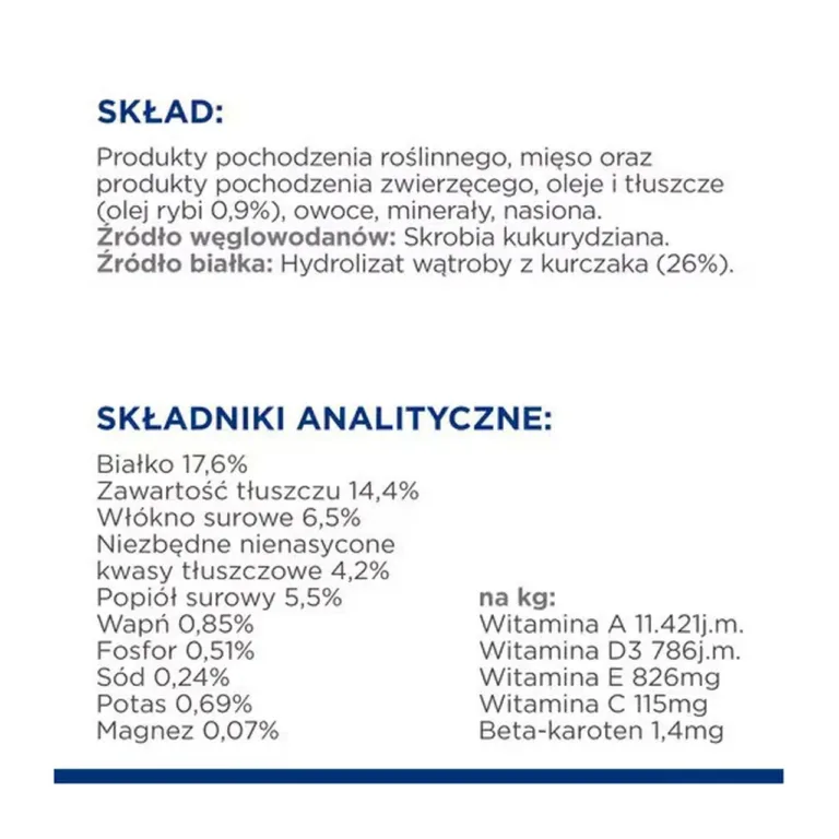 Hill's Prescription Diet z/d koostisosad ja analüütilised näitajad
