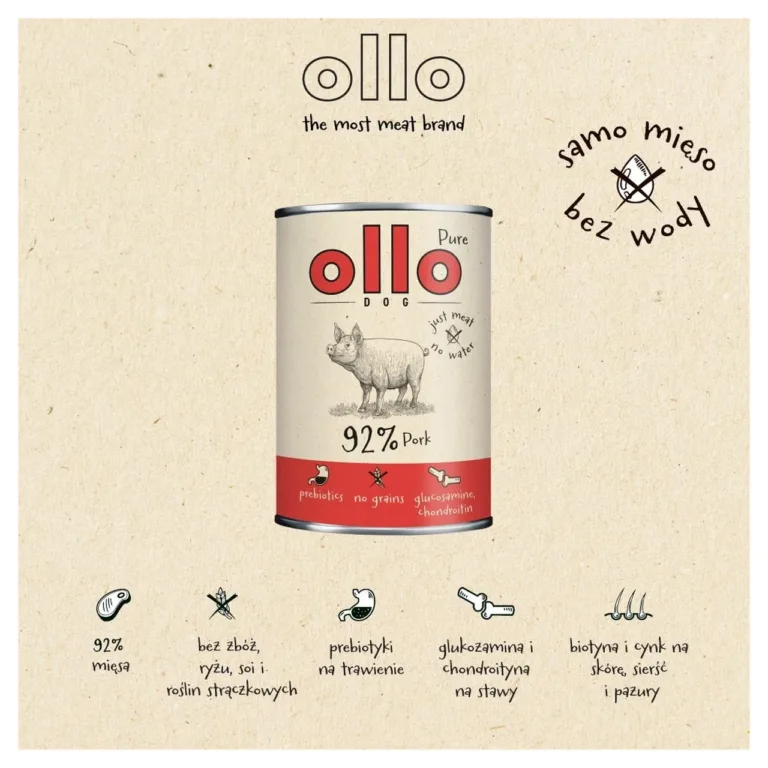 OLLO Pure Pork purk ja detailne sea joonistus