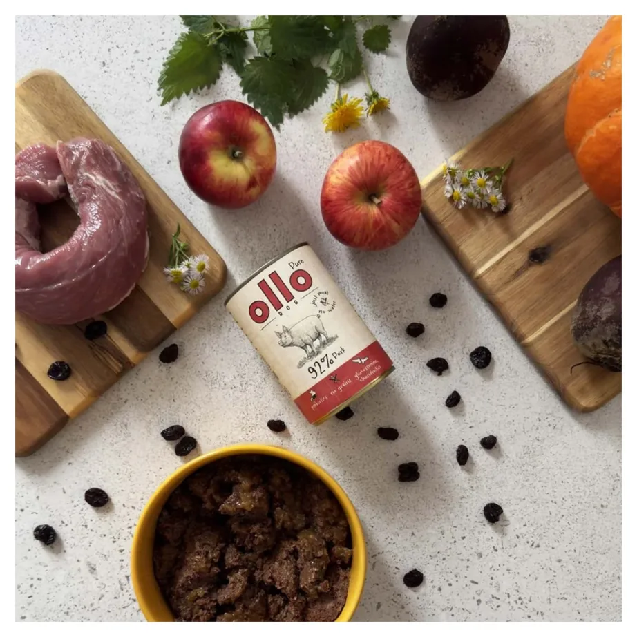 OLLO Pure Pork 850 g monoproteiinne sealiha märgtoit täiskasvanud koertele, teravilja- ja gluteenivaba – 7