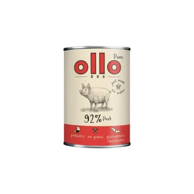Beagle ja OLLO Pure Pork sealiha märgtoit koertele purk