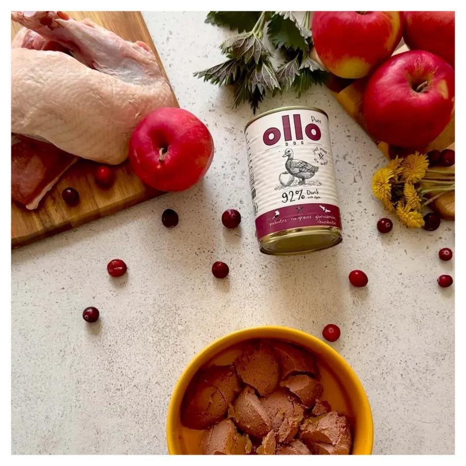 OLLO Pure Duck with Apple 400g täistoit pardilihaga täiskasvanud koertele, teravilja- ja gluteenivaba märgtoit – 5