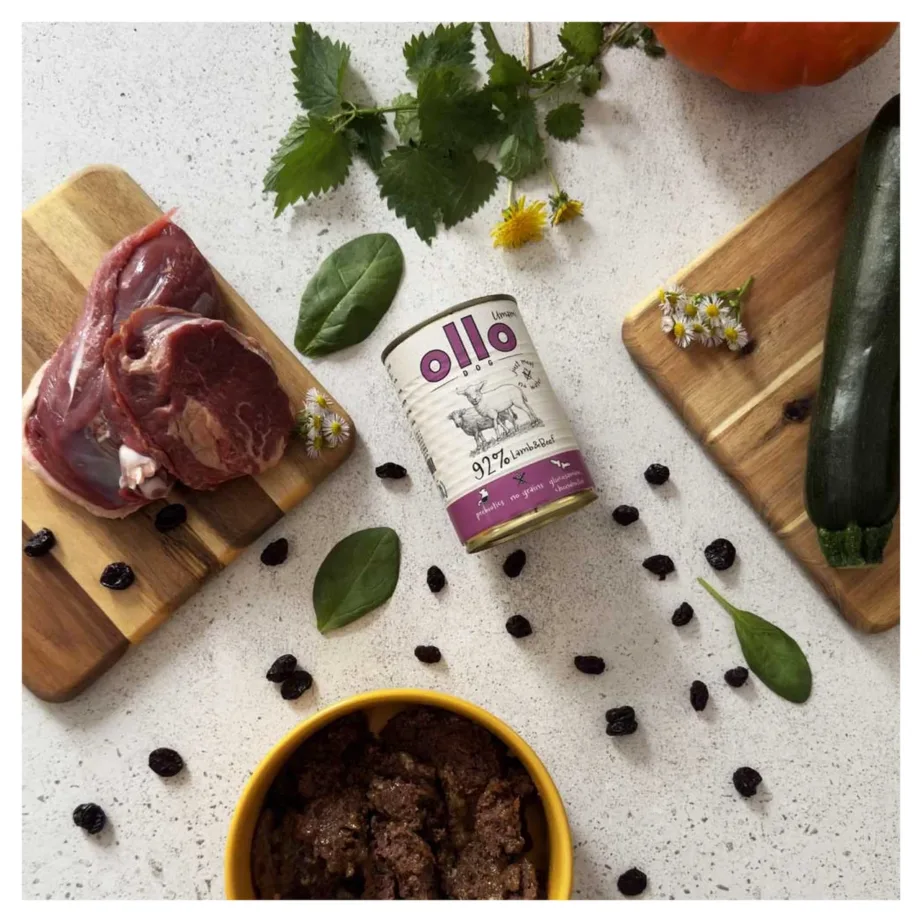 OLLO Umami 850 g lambaliha ja veiselihaga teraviljavaba märgtoit täiskasvanud koertele – 7