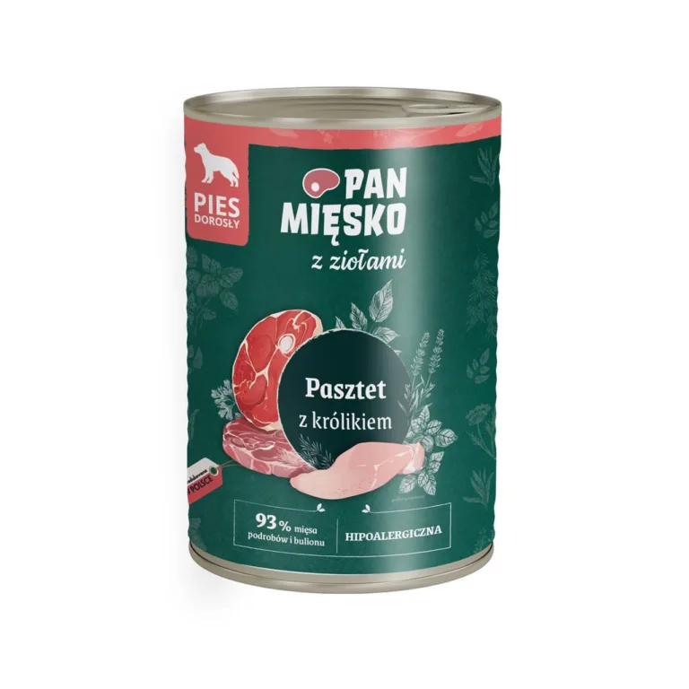 küülikupasteet koertele 400g PAN MIĘSKO ürtidega konserv