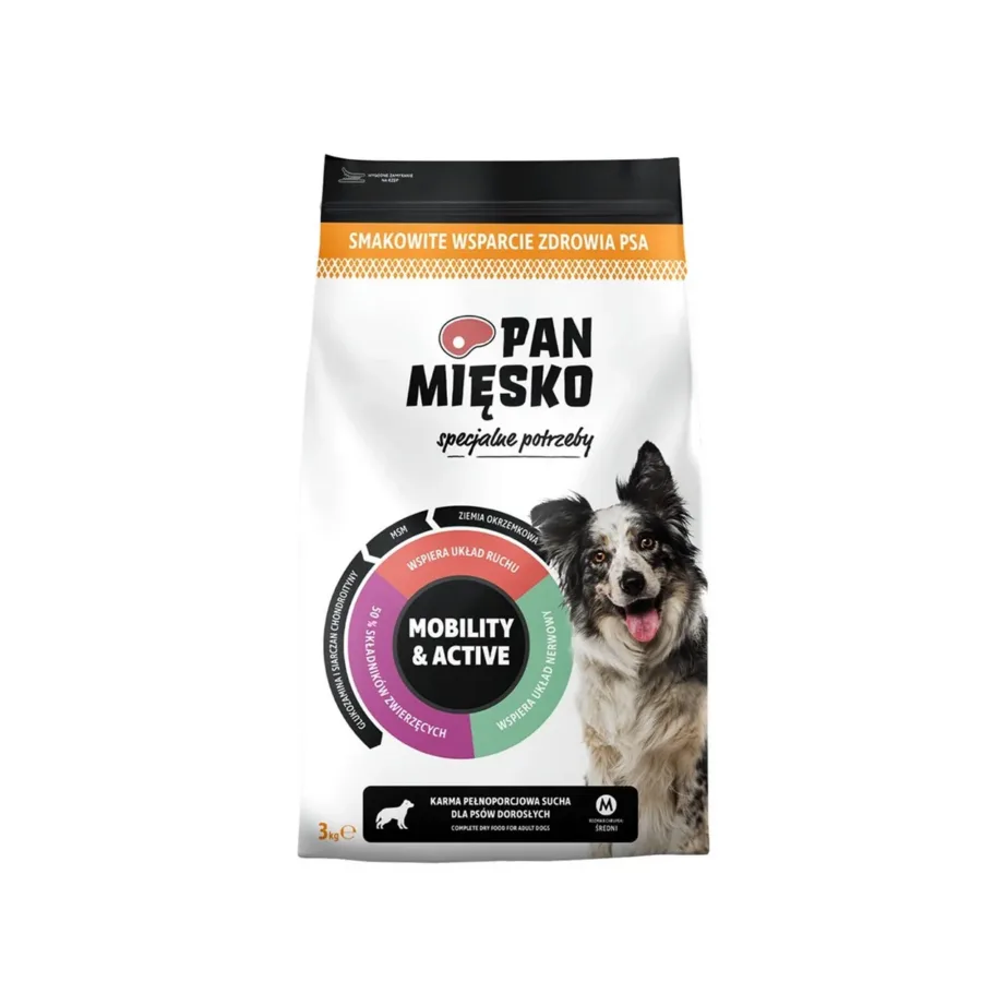 PAN MIĘSKO Special Needs Mobility & Active 3 kg gluteenivaba kuivtoit liigeste ja südame toetuseks täiskasvanud koertele
