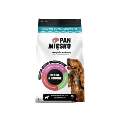 gluteenivaba koerte kuivtoit 3kg PAN MIĘSKO Derma & Immune