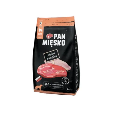 veise ja kalkuniga suur koeratoit PAN MIĘSKO 9kg pakk