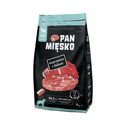 sealiha ja metssea kuivtoit koertele, PAN MIĘSKO 9kg kott