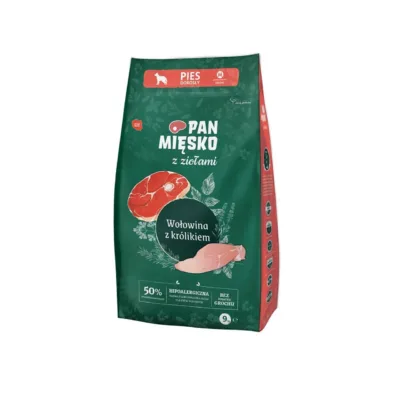 gluteenivaba kuivtoit keskmistele koertele PAN MIĘSKO 9kg