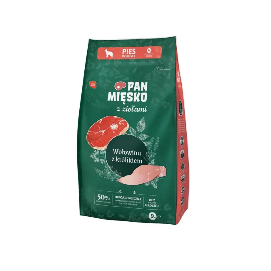 gluteenivaba kuivtoit keskmistele koertele PAN MIĘSKO 9kg