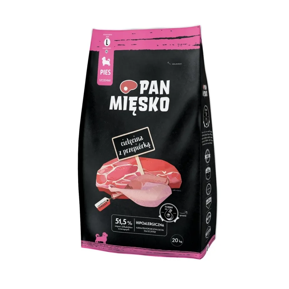 vasikaliha kuivtoit suurtele kutsikatele, PAN MIĘSKO 20kg