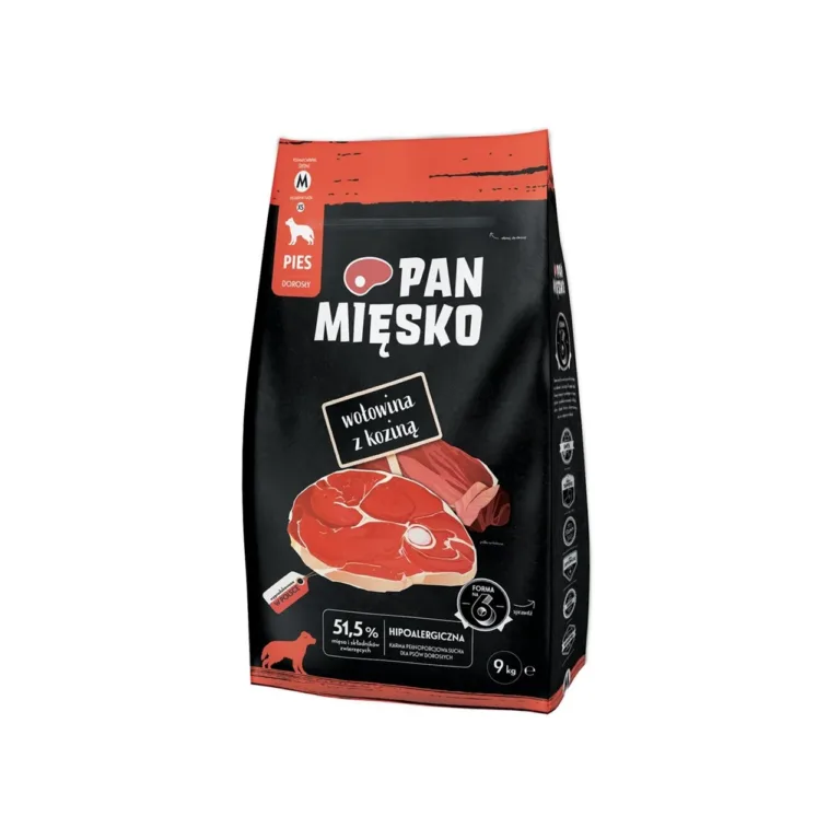 veiseliha ja kitsega koeratoit 9kg PAN MIĘSKO pakk